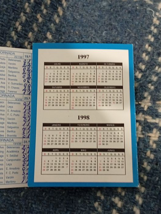 Mini Calendário completo de Jogos do FCP  Tricampeão 97/98