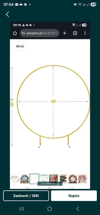 Duży złoty metalowy stelaż