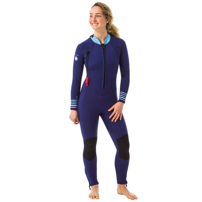 Fato de Neoprene 4/3 de Marcha Aquática Mulher Azul