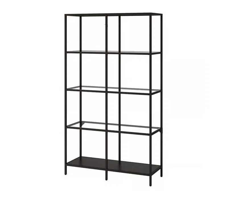 IKEA VITTSJÖ Regał, czarno-brązowy /szkło, 100x175 cm
