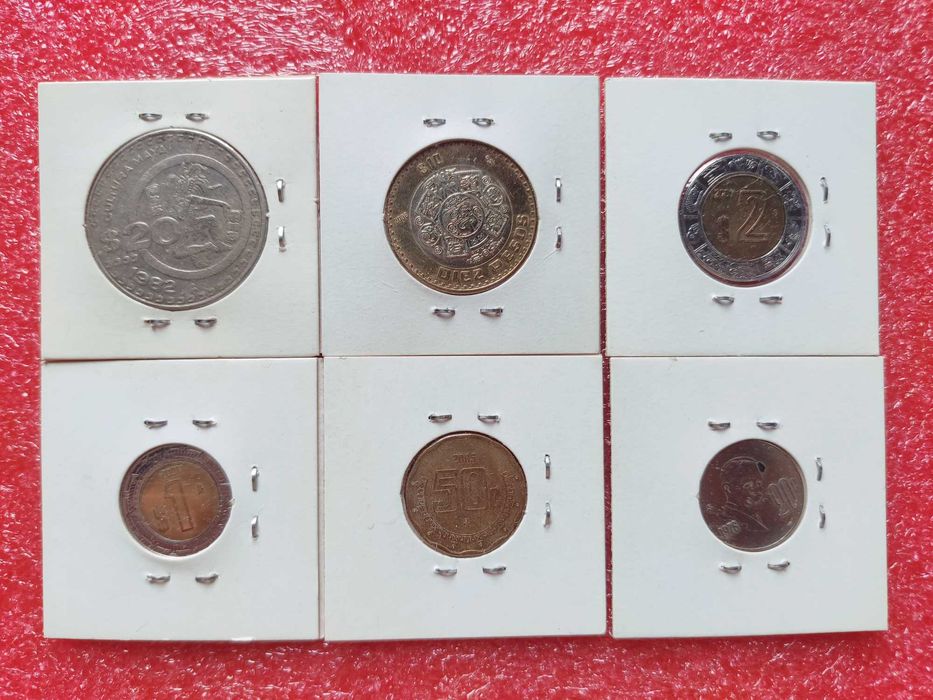 6 moedas México - Todas Diferentes