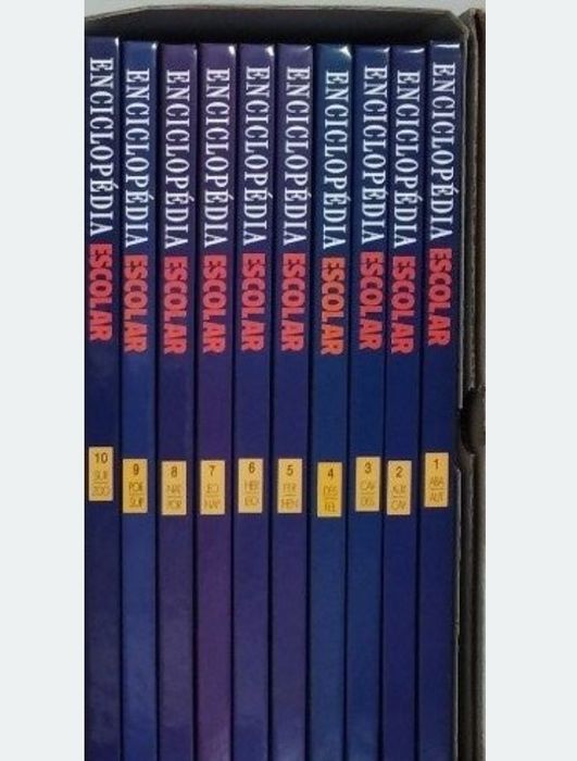 Enciclopédia escolar em 10 livros novos na caixa original