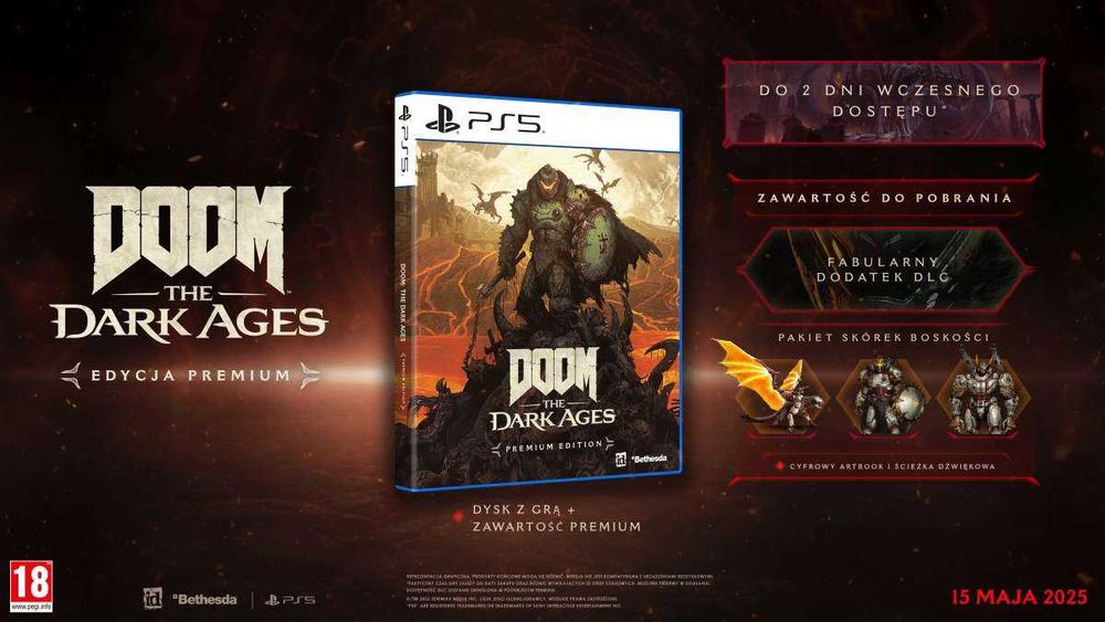 Doom The Dark Ages Edycja Kolekcjonerska [PS5] FIGURKA 30cm STEELBOOK