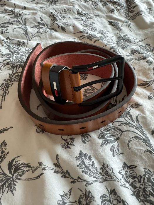 pasek męski tommy brązowy