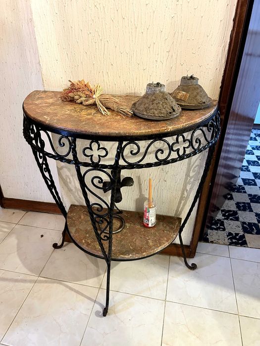 Consola de Entrada em Ferro Forjado e Pedra