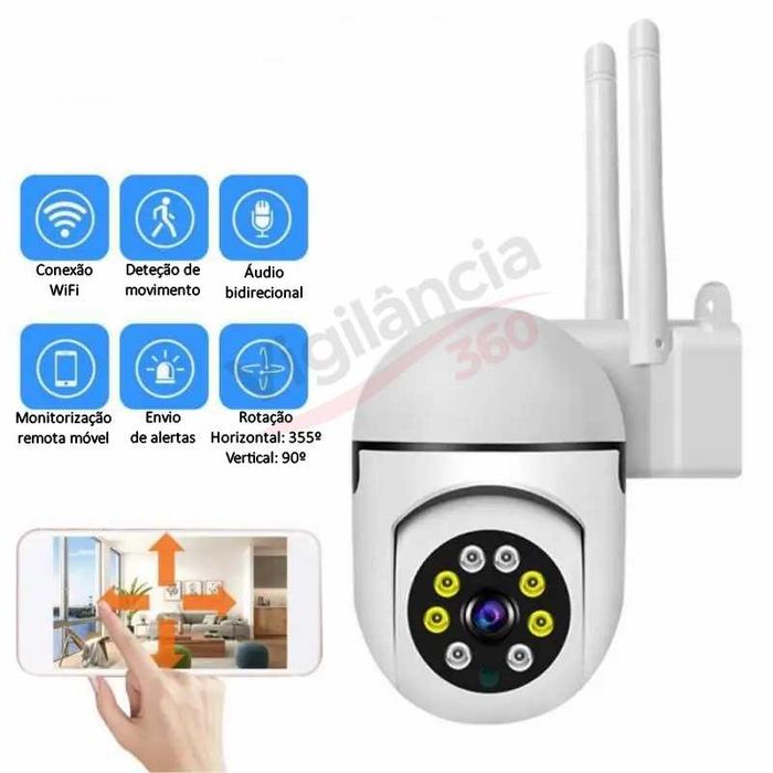 Câmara WiFi Rotativa PTZ 6MP Visão Noturna a Cores IP66 NOVA