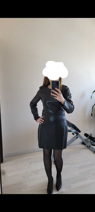 Платье Zara, натуральная кожа, разм.S-М