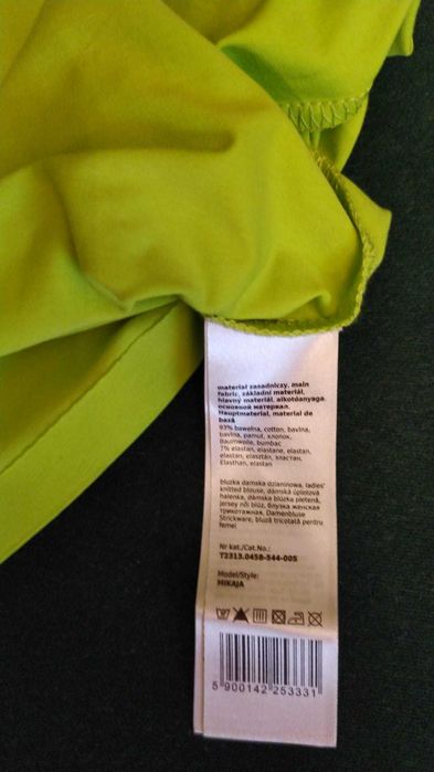 Limonkowy t-shirt damski, S, nowy z metką