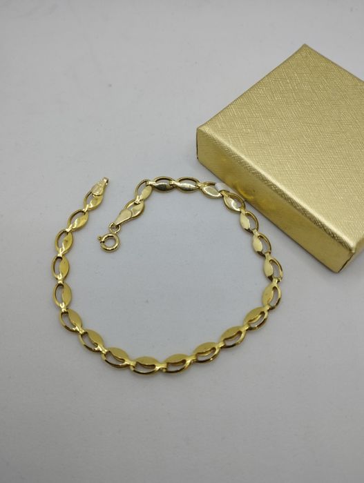 Złota bransoletka migdały, złoto 333 długość 17,5 cm