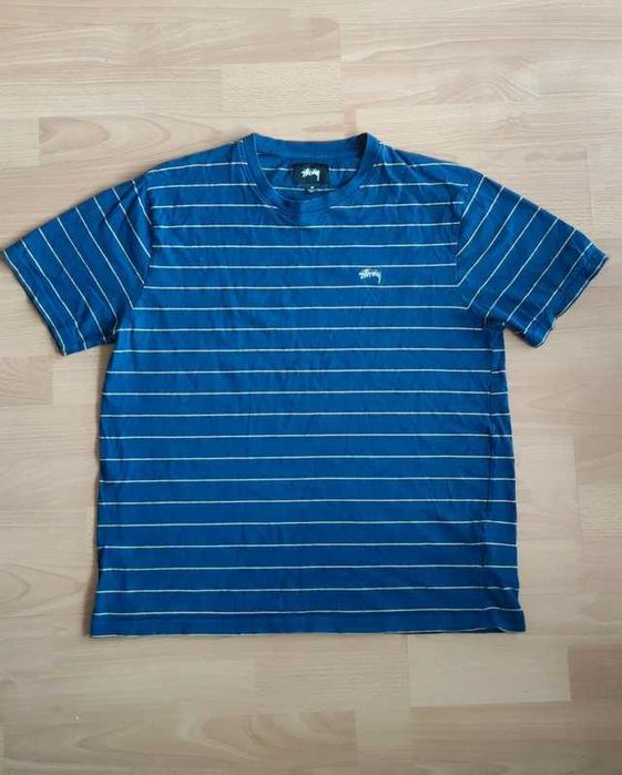 Stussy Mini Stripe Jersey Tee Blue koszulka