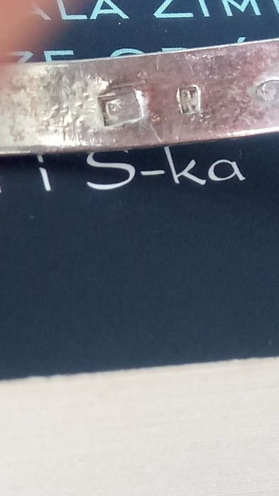 Srebrna bransoletka Warmet PRL kółko sztywne