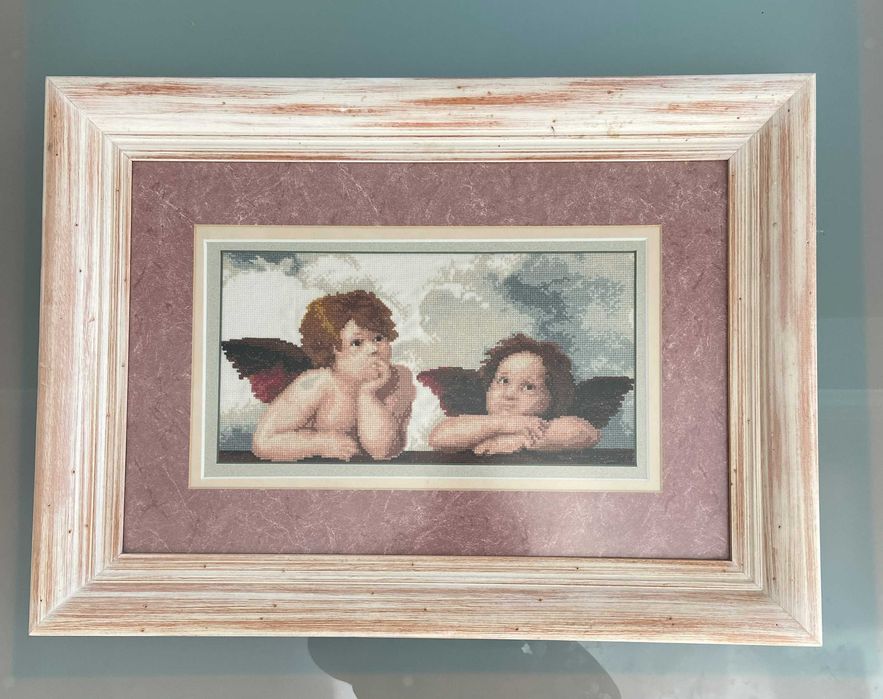 Quadro bordado de Anjos