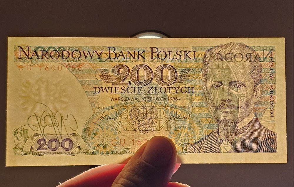 Banknot 200zł 1986 prl