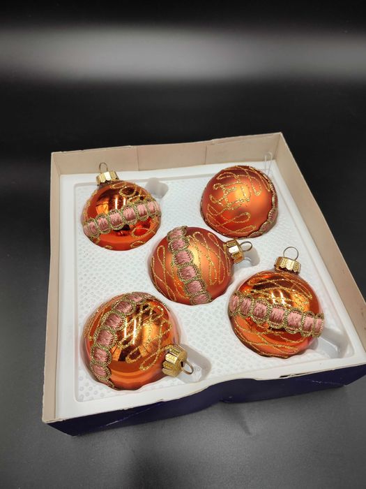 Szklane bombki choinkowe - bogato zdobione - Design 2171