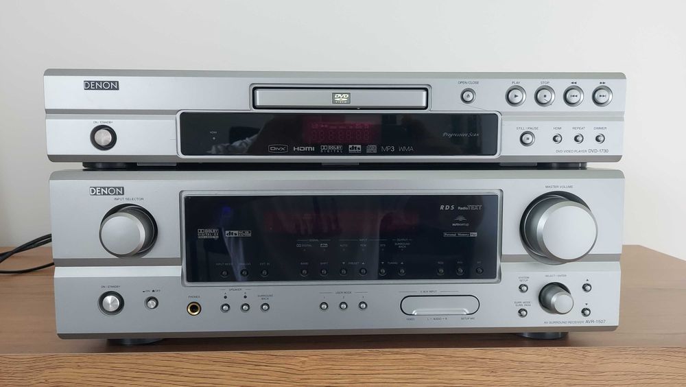 Amplituner kina domowego Denon AVR 1507 wraz z odtwarzaczem DVD Denon 1730