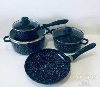 Набор посуды с мраморным покрытием A-PLUS (7 предметов)