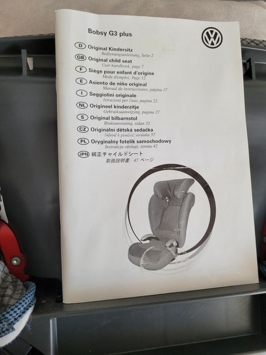 Fotelik samochodowy Bobys G3 plus VW