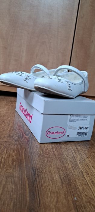 Buty czułenka białe, buty komunijne 36