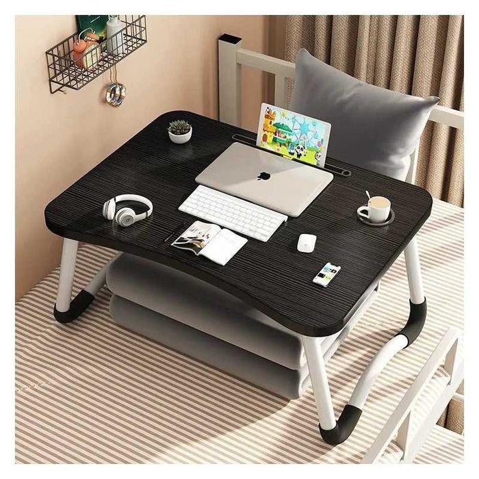 Mesa dobrável de computador portátil de madeira para cama ou sofá