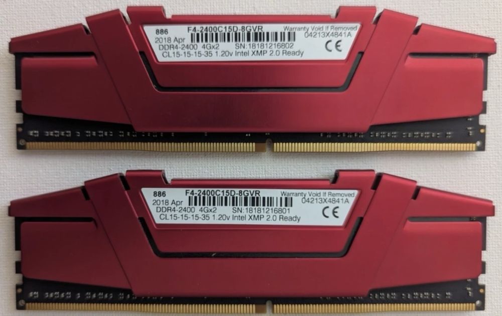 Ram g skill 8gb 2x4 2400mhz cl15 ripjaws v red