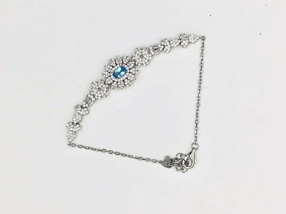 bransoletka srebro 925 topaz cyrkonie 5,65 g certyfikat