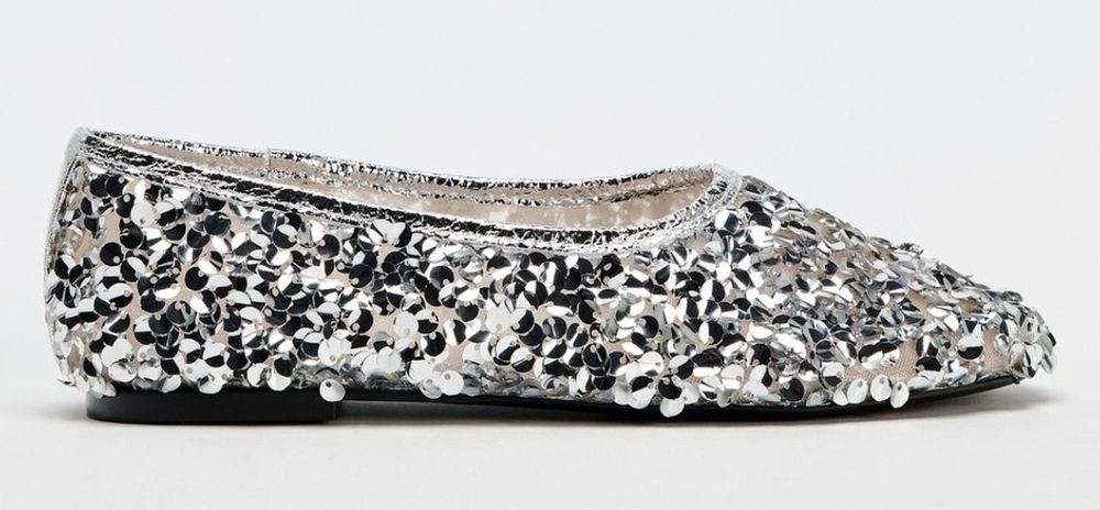 Baleriny Zara z cekinami. Hit! Nowe, wyprzedane!