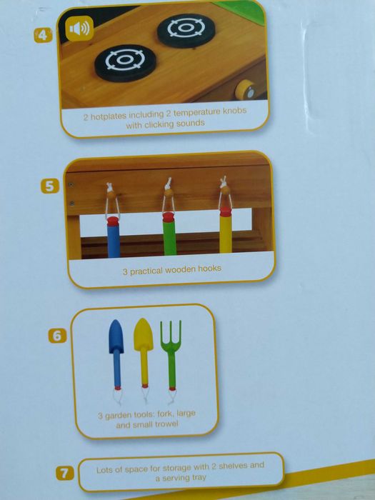 NAJTANIEJ Kuchnia Drewniana Na Zewnątrz Do Zabawy wys.95cm + Akcesoria