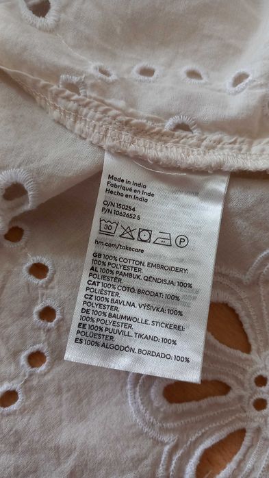 H&M długa haftowana sukienka boho 40/42