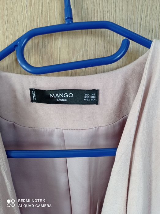 Żakiet marynarka mango XS 34 pudrowy róż