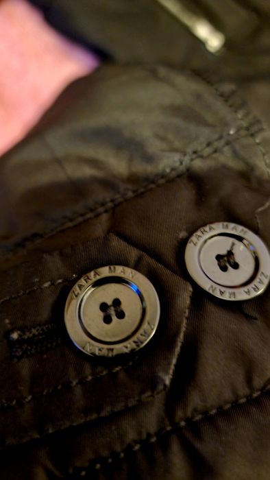 Parka/Casaco de qualidade Zara Man acolchoado com capuz de pêlo