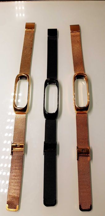 3 braceletes em aço inoxidável smartwatch mi band ler discrição.