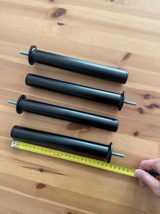 Nóżki meblowe metalowe do pufy IKEA GLOSTAD (4 szt.) Wysokość: 24 cm, średnica: 3 cm.
