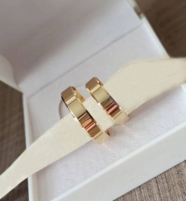 ELEGANCKA Para Złotych Obrączek Ślubnych