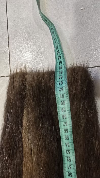 Futro długie  kolor czekoladowy  prawdziwe