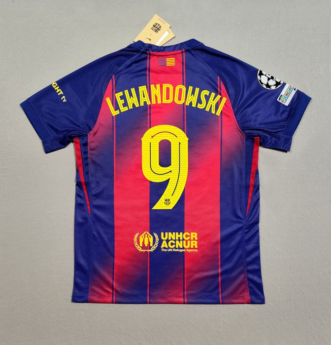 Koszulka fc Barcelona 25/26 domowa LEWANDOWSKI 9  UEFA Champions League wysyłka z polski 24h Liga Mistrzów