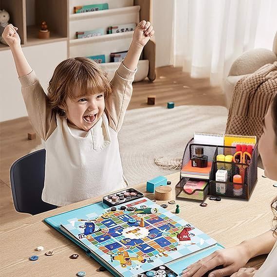 Organizer na Biurko Przybornik Metalowy Czarny