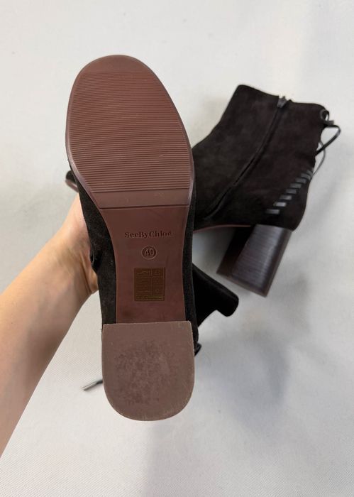 Zamszowe Buty See by Chloe Ankle Ciemny Brąz  i