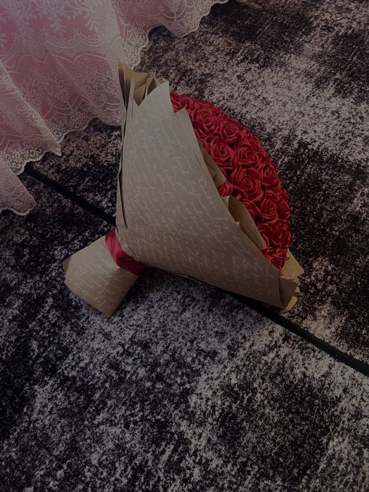 Букет із атласноі стрічки