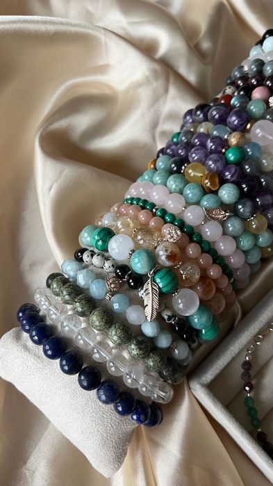 Bransoletki z kamieni naturalnych, 4, 6, 8, 10 mm