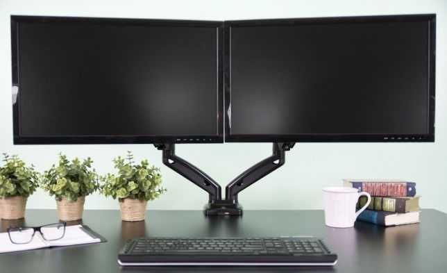 17"-35" Кронштейн кріплення для моніторів iTECH LDT117-C024E Подвійний кронштейн для монітора Настільний кронштейн для двох моніторів×