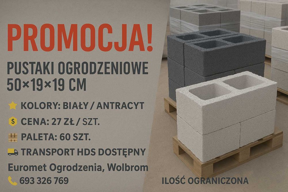 Pustak 50x19cm Bruk-Bet Antracyt bloczek ogrodzeniowy rezydencja