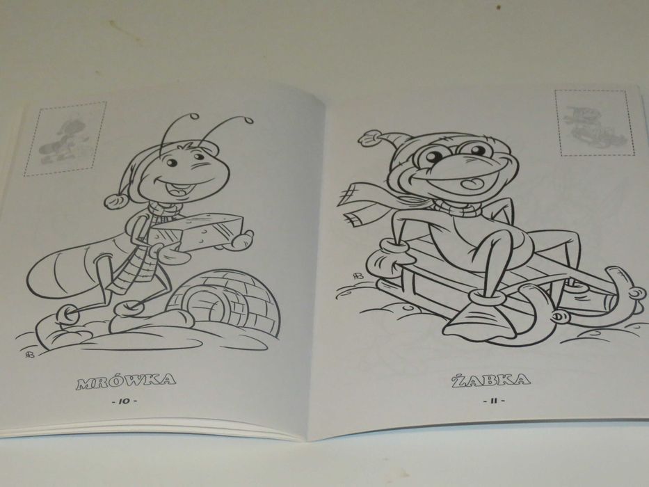 Kolorowanka dla dzieci zimowe zabawy - Zwierzątka