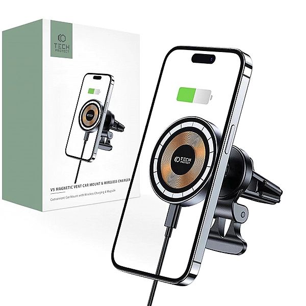 Tech-Protect Mm15W-V5 Magnetic Magsafe Vent Car Mount Wireless Charger