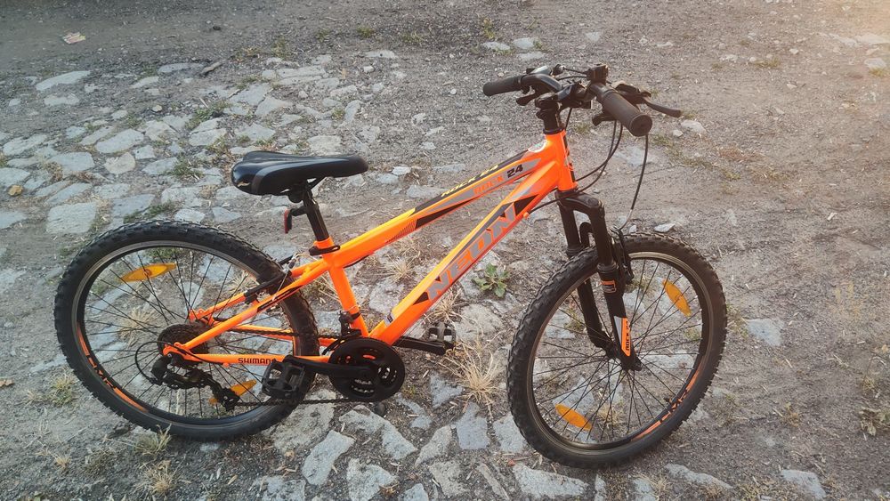 Rower MTB Neon Bike Rock 24 cale, neonowo pomarańczowy