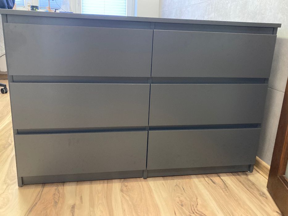 Komoda jak nowa 120x68x39 3Exliving antracyt 6 szuflad