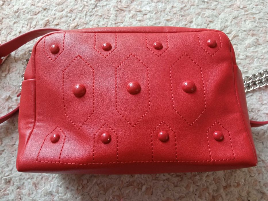 Parfois Torebka na ramię mała Kopertówka brązowa w kropki 20 x 9 x 13