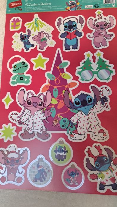 2 szt naklejki duży format świąteczne Stich nowe