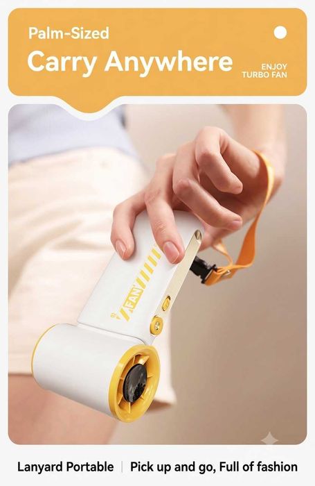 Wentylator ręczny TURBO – 19 000 RPM, do 20h pracy, USB‑