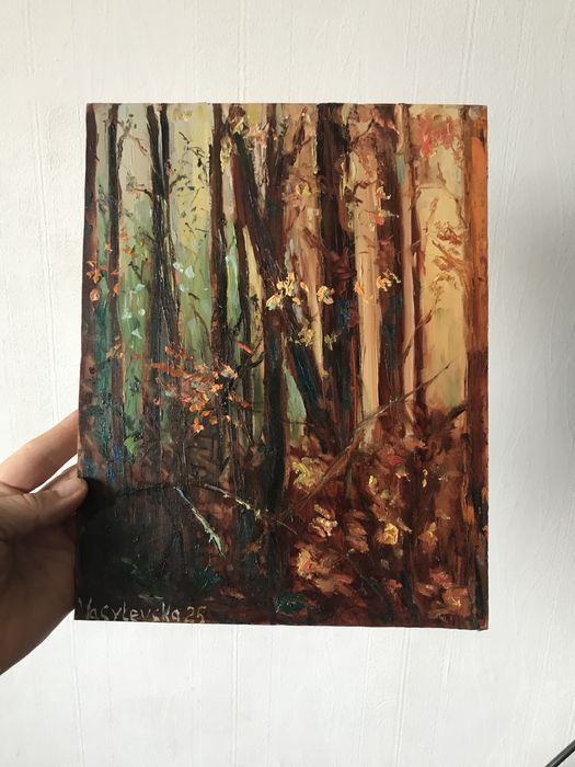 Картина маслом 20x20 см Море Лодки Маки Морской пейзаж