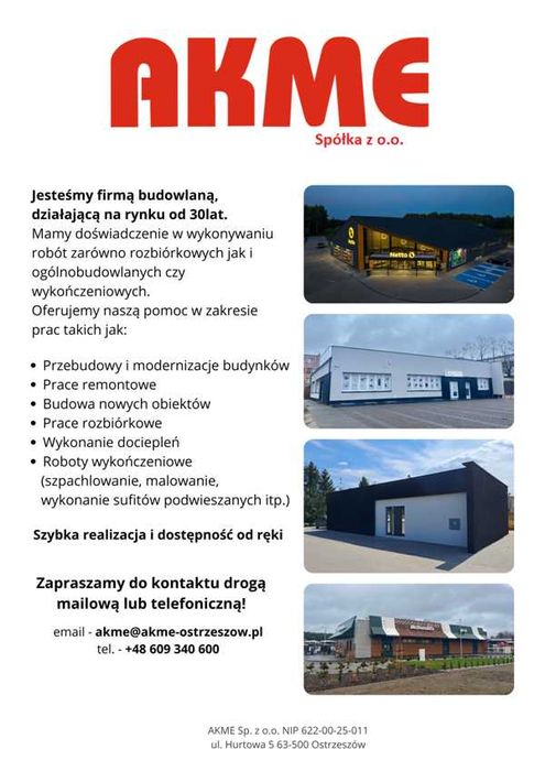 Usługi remontowo- budowlane